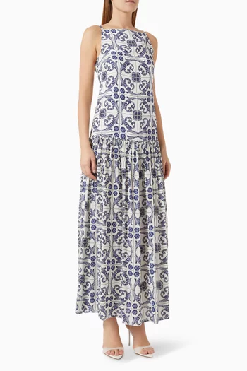 Bianca Belted Maxi Dress in Linen
