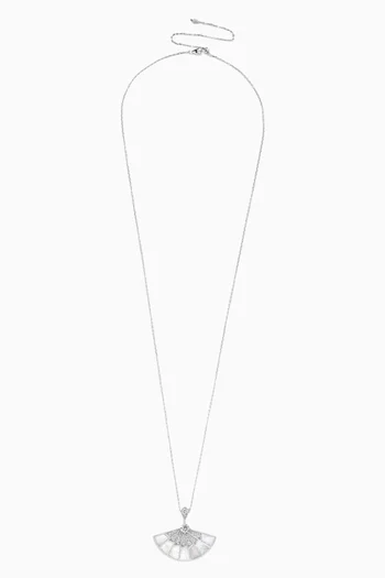 Fanfare Symphony Diamond & Mother of Pearl Necklace in 18kt White Gold