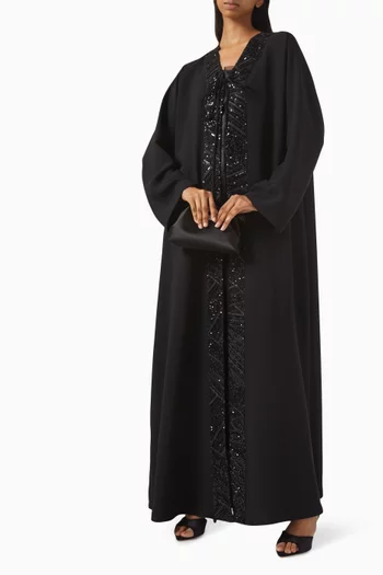 Sequin Embellished Lace Abaya