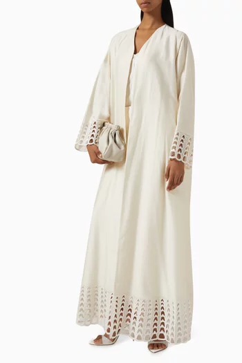 Cut-out Embroidered Abaya