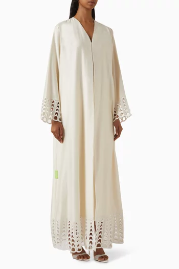 Cut-out Embroidered Abaya