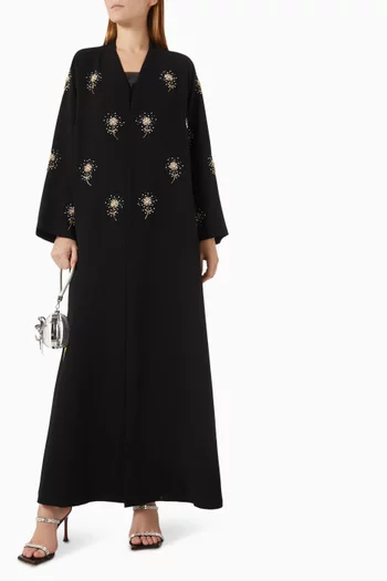 Embroidered Abaya in Polycrepe