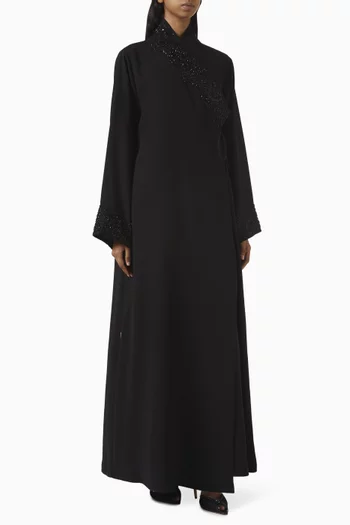 Embellished Lace Wrap Abaya