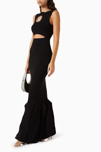 فستان منسوج بفتحات