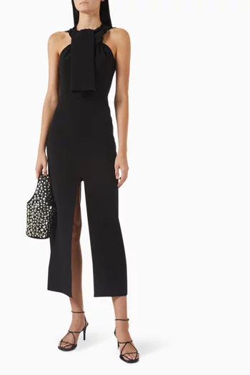 فستان منسوج برباط عند الرقبة مزيج فيسكوز