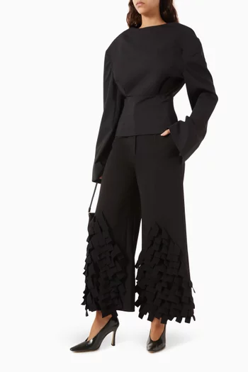 بنطال تنورة بشرّابات مستطيلة