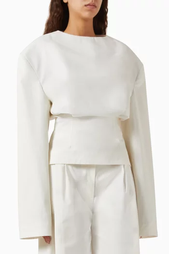 بلوزة بقصة مريحة قطن