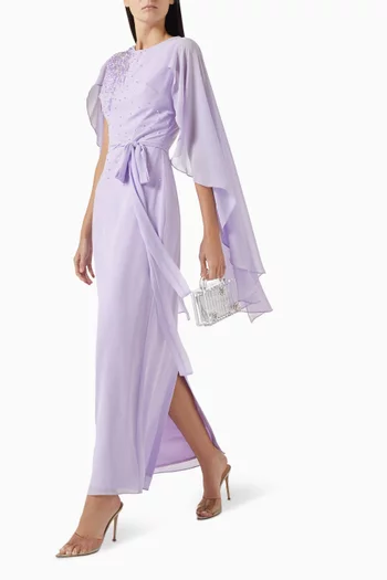 Bead-embellished Dress in Chiffon