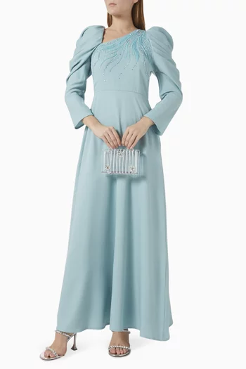 Bead-embellished Dress in Crepe