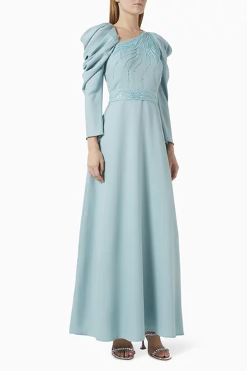 Bead-embellished Dress in Crepe