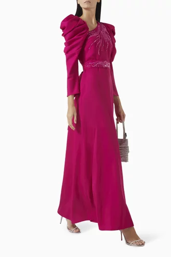 Bead-embellished Dress in Crepe