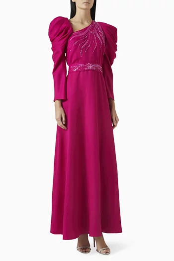 Bead-embellished Dress in Crepe