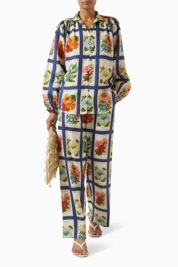 بلوزة بيلا بنقشة كتان