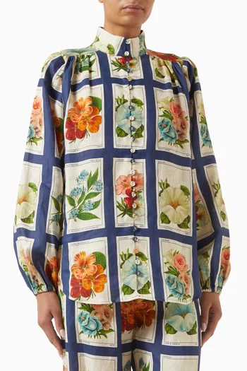 بلوزة بيلا بنقشة كتان