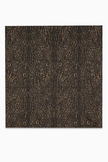 Large Square Leopard-print Scarf in Silk & Cashmere