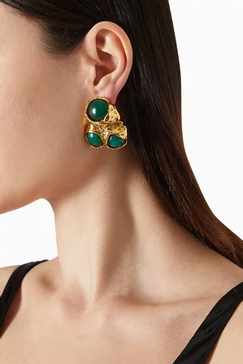 Bubble Cabochon Clip-on Earrings in Resin & Metal