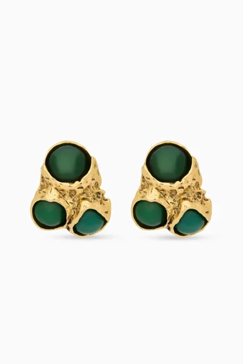 Bubble Cabochon Clip-on Earrings in Resin & Metal