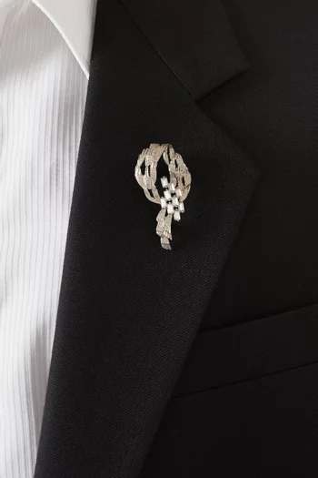 بروش ووتر فول مرصع بكريستال معدن