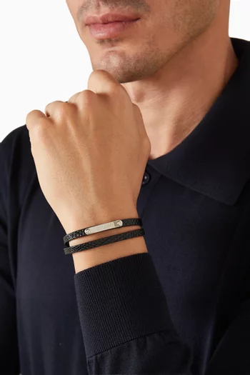 سوار بطبقتين جلد تيجوس ومعدن