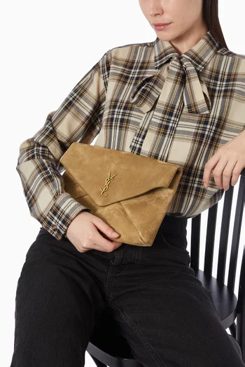Large Cassandre Envelope Pouch in Suede