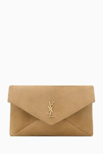 Large Cassandre Envelope Pouch in Suede