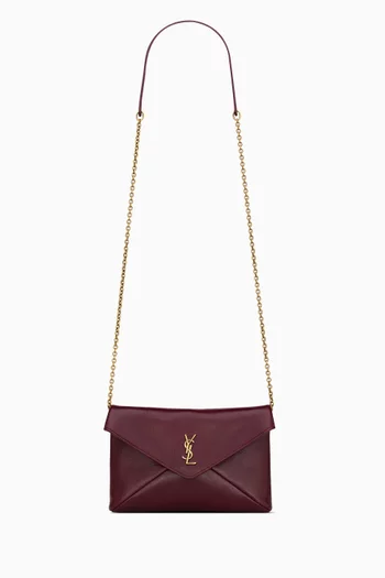 Cassandre Chain Pouch Bag in Shiny Leather