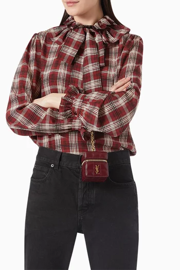 Cassandre Matelassé Carré Mini Cube on Chain in Shiny Leather