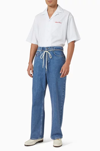 بنطال جينز بقصة فضفاضة دينم