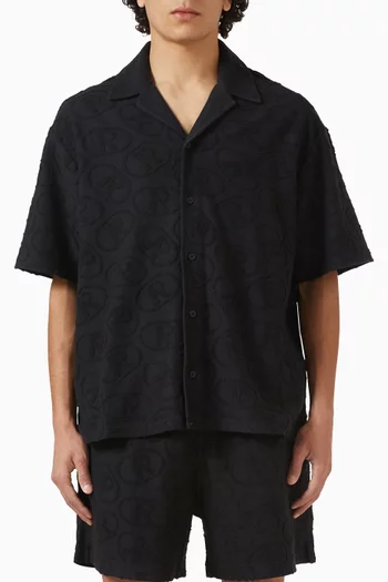 All-over Print Towel Shirt in Cotton