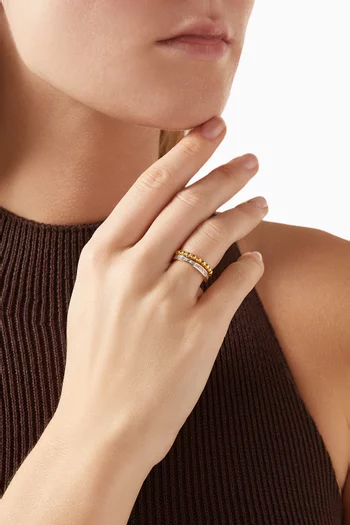 خاتم مرصع بأحجار بتصميم برنسيس فضة مطلية ذهب عيار 24