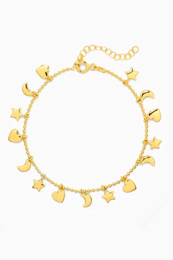 'Girlfriends' Bracelet in 24kt Gold-plated Silver
