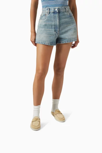Triangle Logo Mule Sandals in Suede
