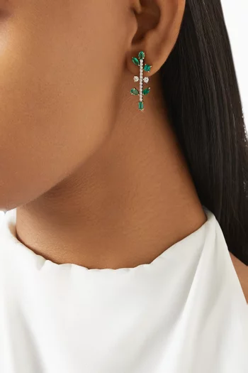 Reina Emerald & Diamond Drop Earrings in 18kt Gold