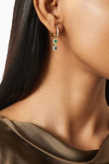 Diana Emerald & Diamond Earrings in 18kt Gold