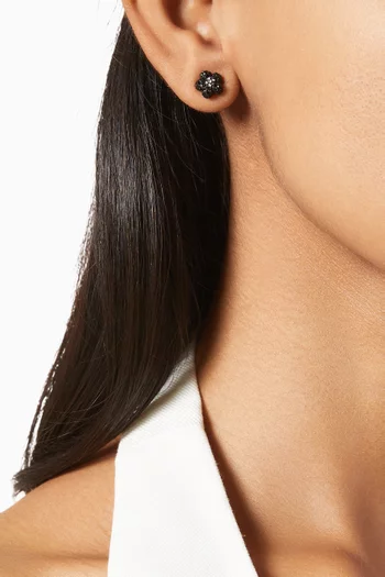 The Daisy Pave Earrings in Brass