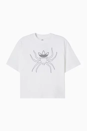 تي شيرت بشعار الماركة وعنكبوت قطن