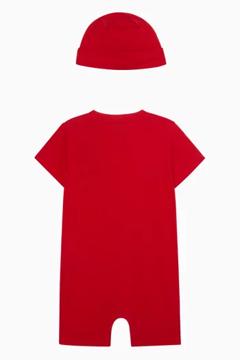 Logo Romper & Beanie Gift Set
