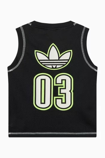 تي شيرت بلا أكمام قماش شبكي 