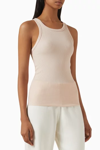 High Neck Tank Top in Cotton Blend