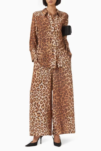 Atomic Animal-print Pants in Silk