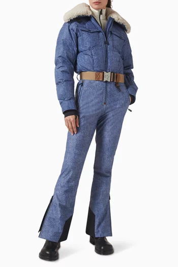 Shearling-trim Down Ski Suit