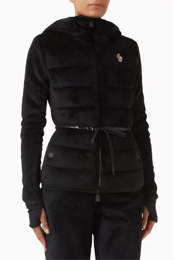 كنزة بغطاء رأس وسحّاب وتصميم مبطن بولارتيك مخمل