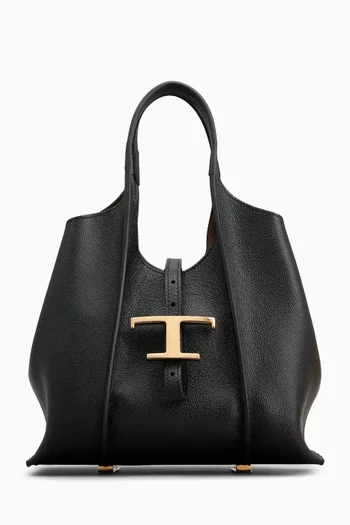 Mini T Timeless Shopping Bag in Leather