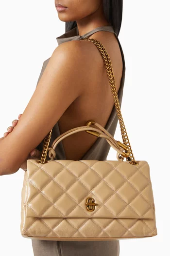 The Medium Quilted Dual Shoulder Bag in Leather