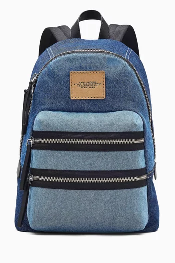 Large Biker Backpack in Denim