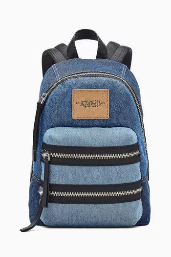 Medium Biker Backpack in Denim