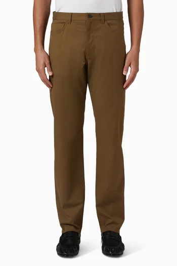 بنطال بخمسة جيوب تويل مطاطي