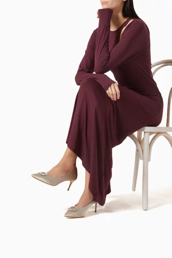 Novi 70 Crystal-brooch Pumps in Satin