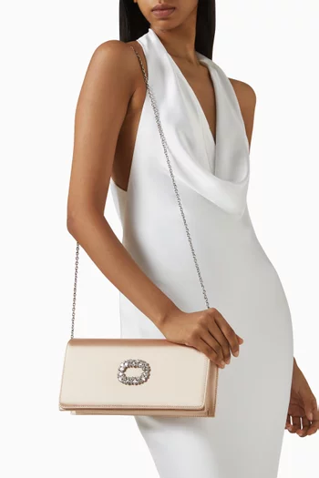 Alice Crystal-embellished Clutch in Satin