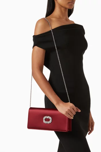 Alice Crystal-embellished Clutch in Satin